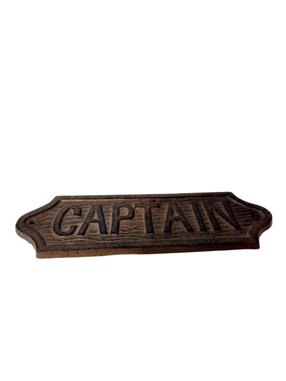 Vintage Cast Iron Captain Sign Nautical Wall Plaque Rustic Decor